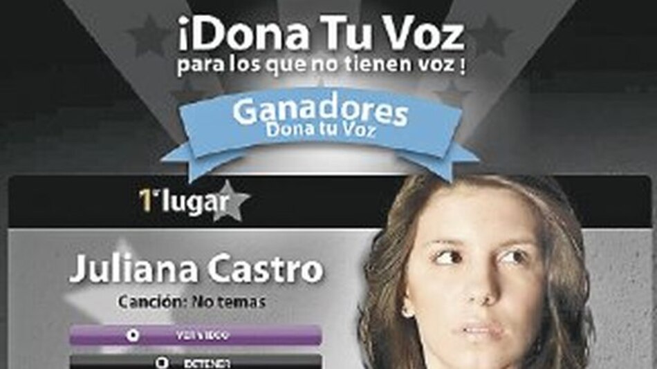 Juliana donó su voz y ganó