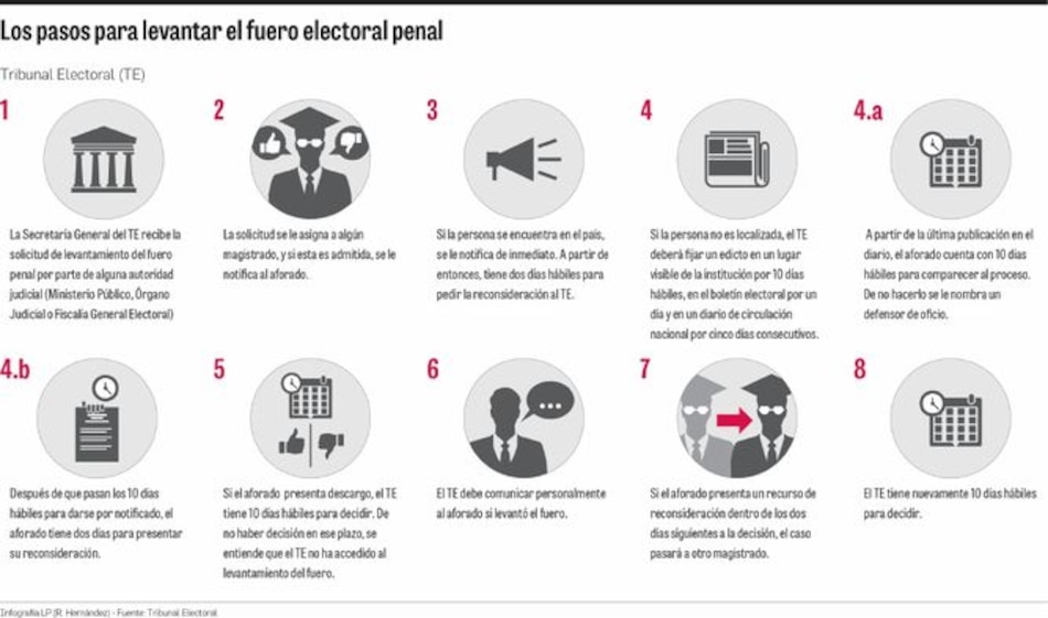 Tribunal Electoral debe decidir si levanta el fuero penal en 12 casos