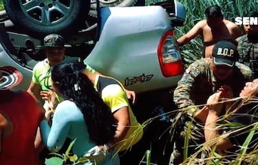 Fuerte colisión entre un bus y un vehículo deja 15 heridos cerca del río Mamoní de Chepo