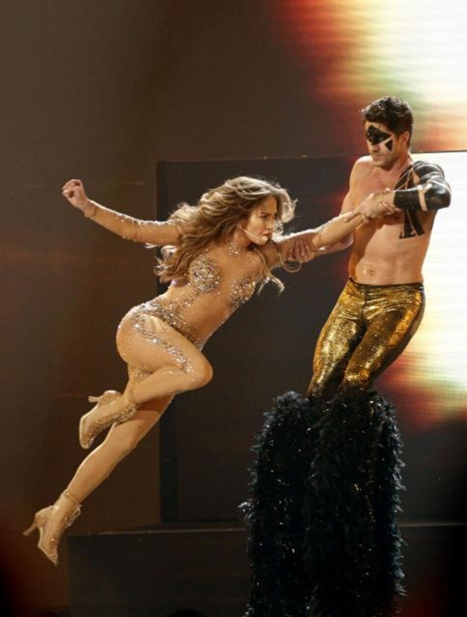 J-Lo, Marc Anthony y Pitbull en los American Music Awards