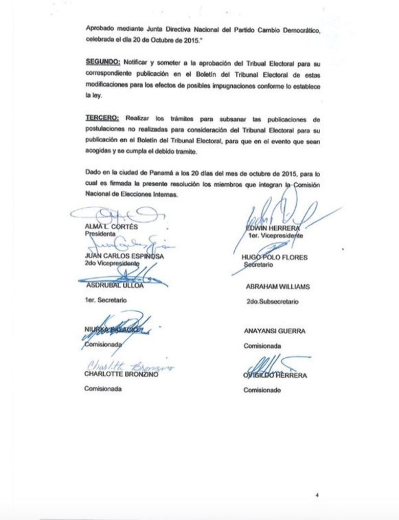 Cambio Democrático pospone elecciones internas para el 6 marzo de 2016