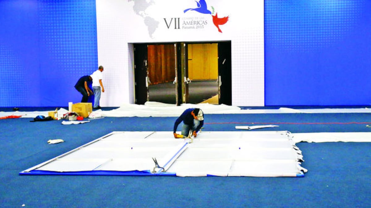 Preparativos para el evento.