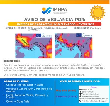 Se mantienen avisos de vigilancia por lluvias, vientos, oleajes y radiación solar