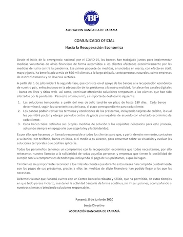 Bancos se preparan para segunda fase de moratoria; instan a los clientes a contactar a sus entidades