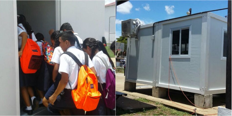 Instalan aulas móviles en Los Pozos de Herrera