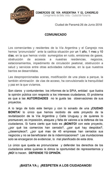 Residentes y comerciantes de vía Argentina se quejan por el caos urbano