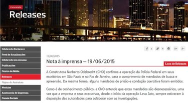 Odebrecht reacciona 'online' al arresto de su presidente