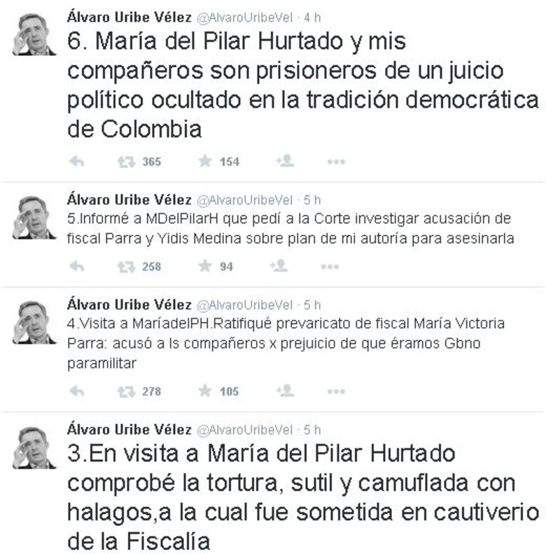 Uribe visita a María del Pilar Hurtado, condenada por espionaje