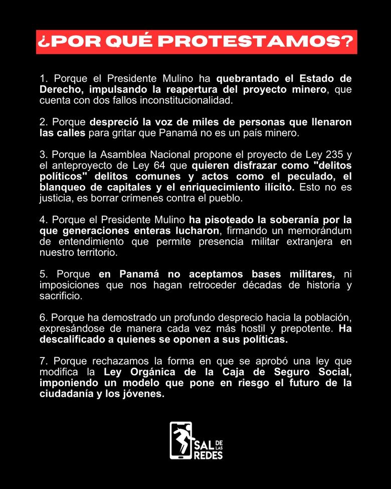 Ciudadanos marchan contra la gestión de José Raúl Mulino