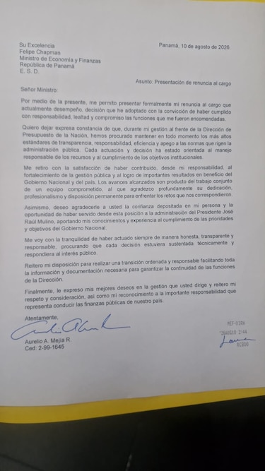Renuncia: Aurelio Mejía deja la Dirección de Presupuesto de la Nación