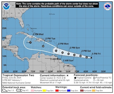 Se forma la tormenta tropical Beryl que puede llegar a ser el primer huracán de 2024