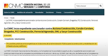 España investiga a Sacyr y a FCC