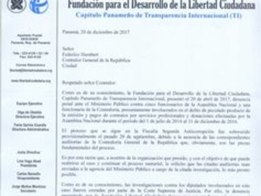 Transparencia Internacional (Panamá) pregunta al contralor por las auditorías en la Asamblea