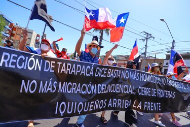 Protestan contra los inmigrantes y la delincuencia en Chile