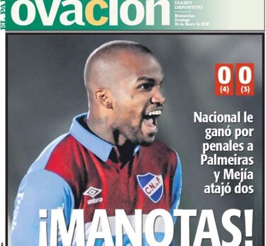Manotas Mejía ayuda a coronar al Nacional de Uruguay