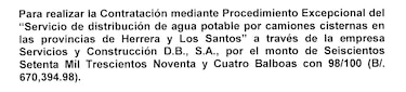 El negocio de los cisternas: Idaan repartió $12 millones entre proveedores recurrentes