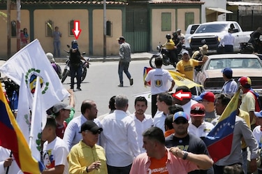 Disparan contra manifestación encabezada por Juan Guaidó 
