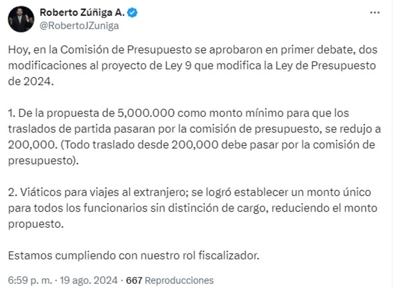Comisión de Presupuesto restaura los viáticos para el exterior a funcionarios, pero con un monto único ‘sin distinción de cargo’