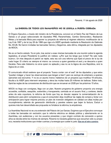 Ejecutivo negocia reformas eléctricas con diputados, pero deja fuera a Vamos y Seguimos