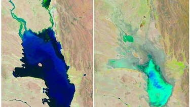 El desértico lago de los Andes