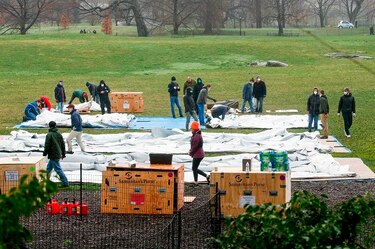 Levantan un hospital de campaña en el Central Park de Nueva York