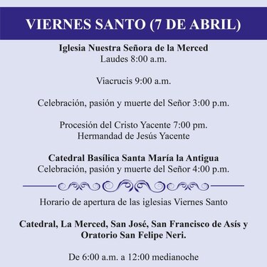 Esta es la agenda de Semana Santa 2023 en el Casco Antiguo
