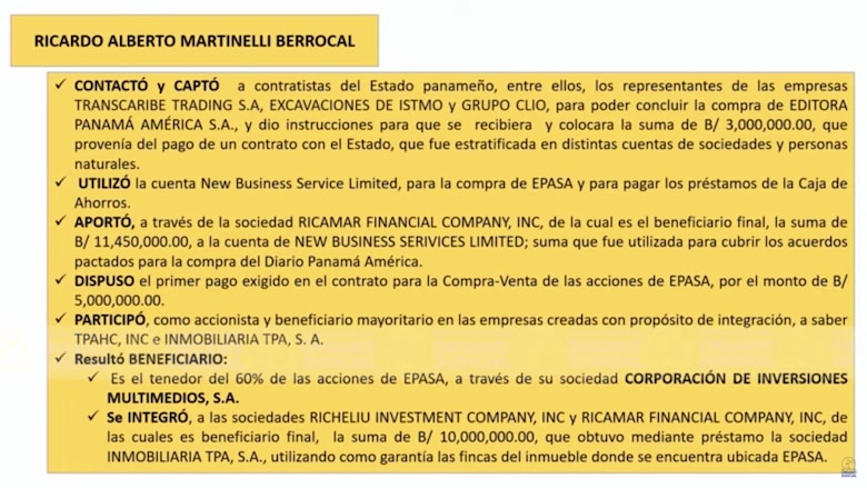 ‘Martinelli contactó a empresarios y captó a contratistas del Estado panameño’ para comprar las acciones de Epasa, sostiene el fiscal
