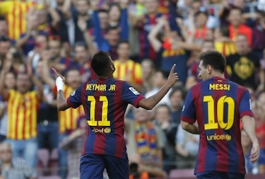 Neymar y Messi le dan una fácil victoria al Barcelona en casa