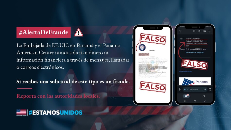Alertan sobre fraude utilizando los nombres de la Embajada de Estados Unidos y el Panama American Center