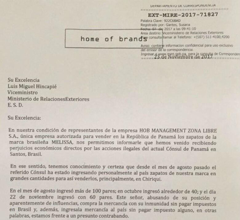 Cónsul panameño en Santos, Brasil, niega estar ligado a acciones ilegales