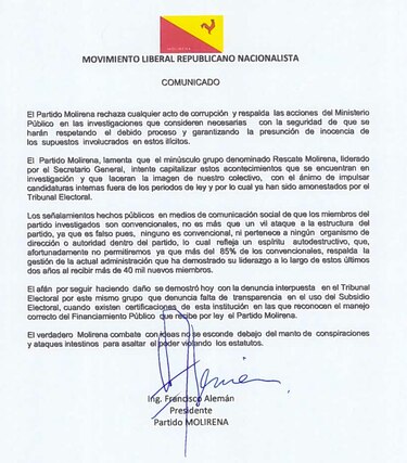 Se atiza la pugna interna en el Molirena; presentan nueva denuncia