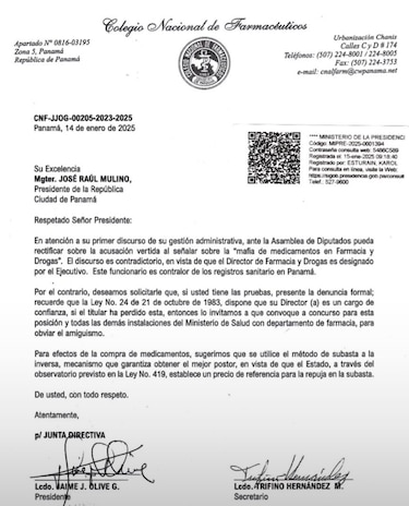 Colegio Nacional de Farmacéuticos: ‘si no hay confianza, que se abra un concurso para designar un nuevo director de Farmacia y Drogas’