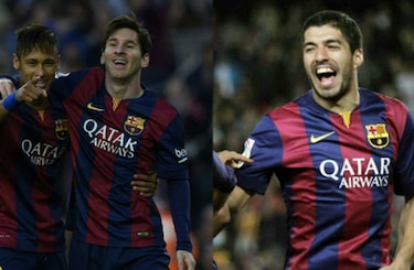 El trío de ataque del Barcelona supera la barrera de los 100 goles
