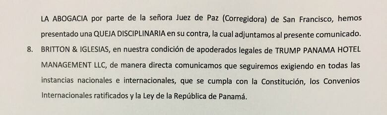 Jueza panameña denuncia amenazas de abogados del hotel Trump