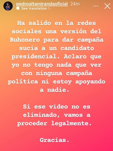 Falso: Pedro Altamiranda no ha publicado una canción política