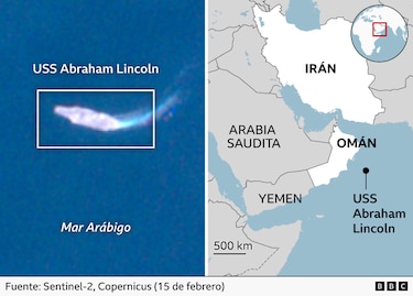 Guerra en Irán: el Abraham Lincoln se posiciona al frente del conflicto naval