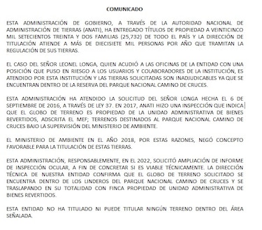 Hombre crea caos en las oficinas de Anati, porque no le aprueban un título de propiedad