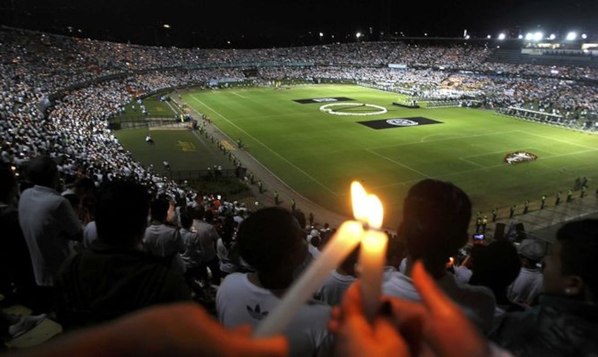 'Nuestro corazón está arrugado': miles en Medellín honran al Chapecoense