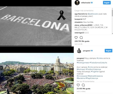 Solidaridad a Cataluña; con abrazo de estrellas deportivas