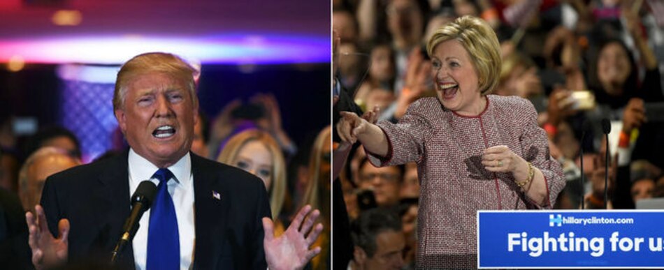 Trump y Clinton se imponen en primaria clave de Nueva York