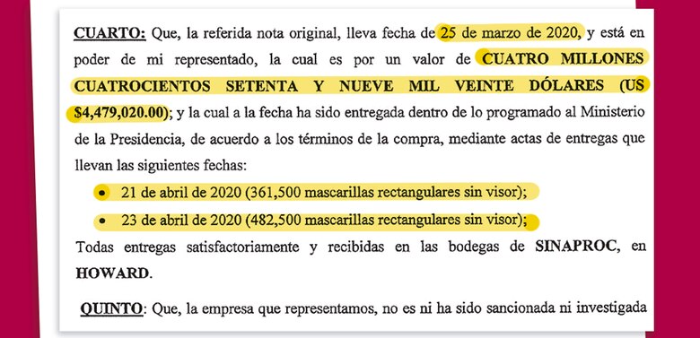 Presidencia contrató a empresa que no cumpliría requisitos del Minsa