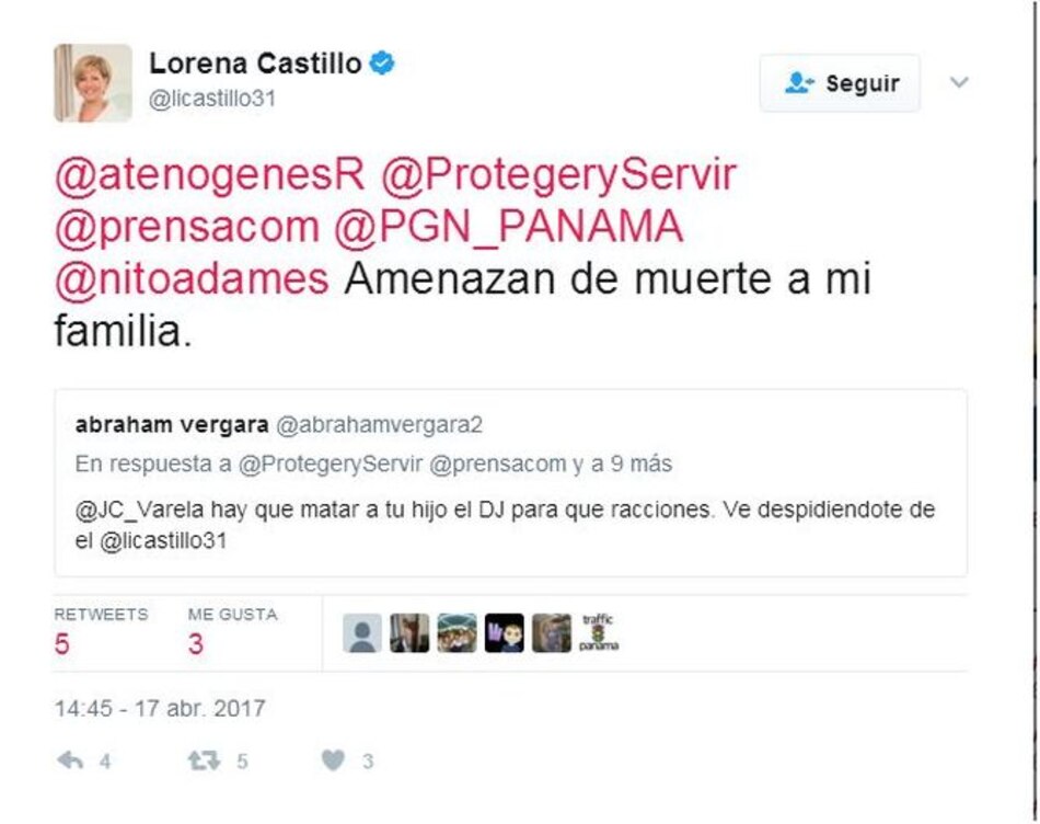 Amenazas de muerte a la familia del presidente Juan Carlos Varela