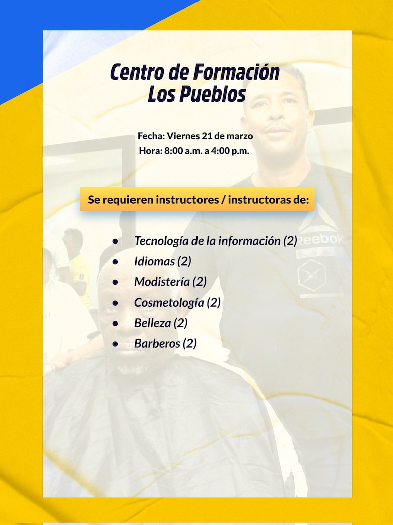 Inadeh lanza convocatoria para nuevos instructores en diversas áreas