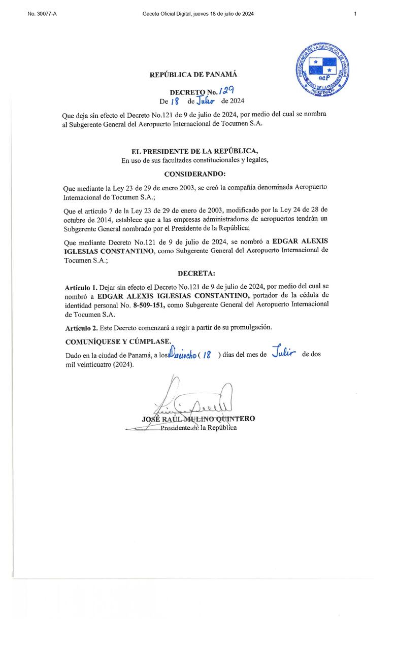 Tocumen rescinde el contrato a su agente residente, por ‘posible conflicto de intereses’