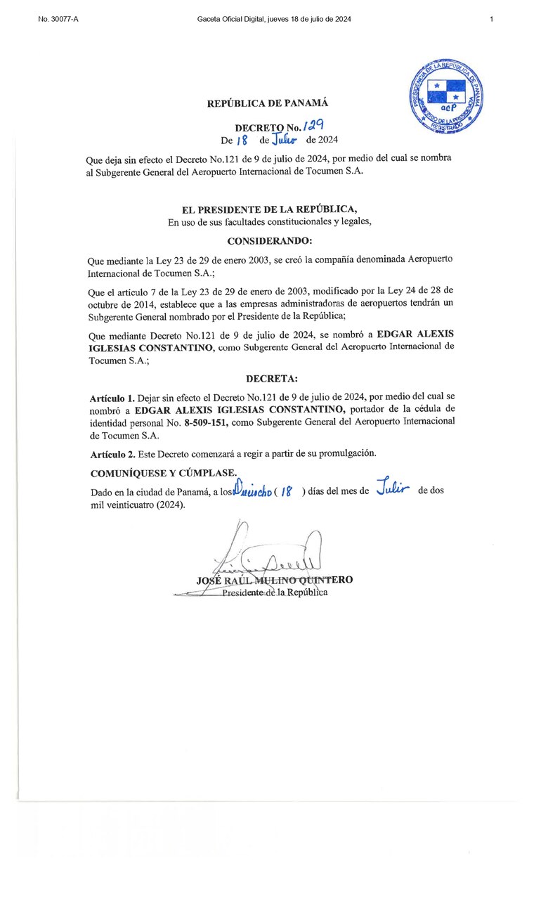 Tocumen rescinde el contrato a su agente residente, por ‘posible conflicto de intereses’