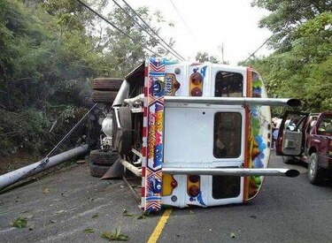 Vuelco de bus deja al menos 15 alumnos heridos en Cerro Azul