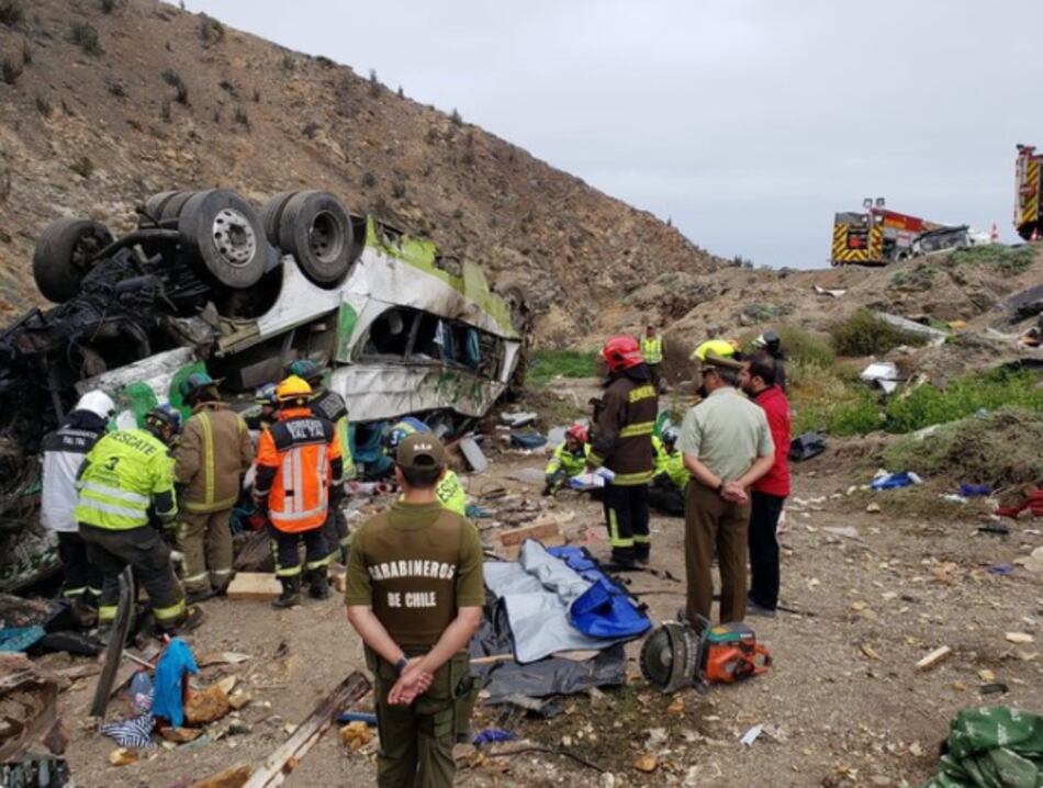 Accidente de autobús en el norte de Chile deja 21 muertos