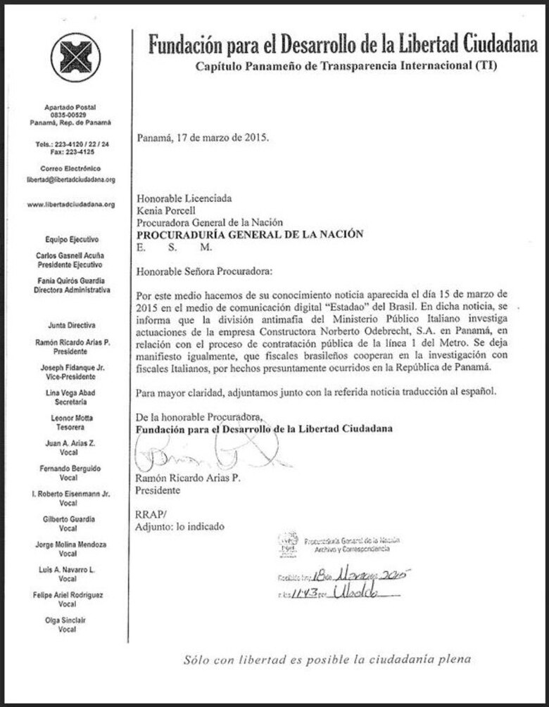 Autoridades de Brasil solicitan asistencia judicial a Panamá para investigar a Odebrecht