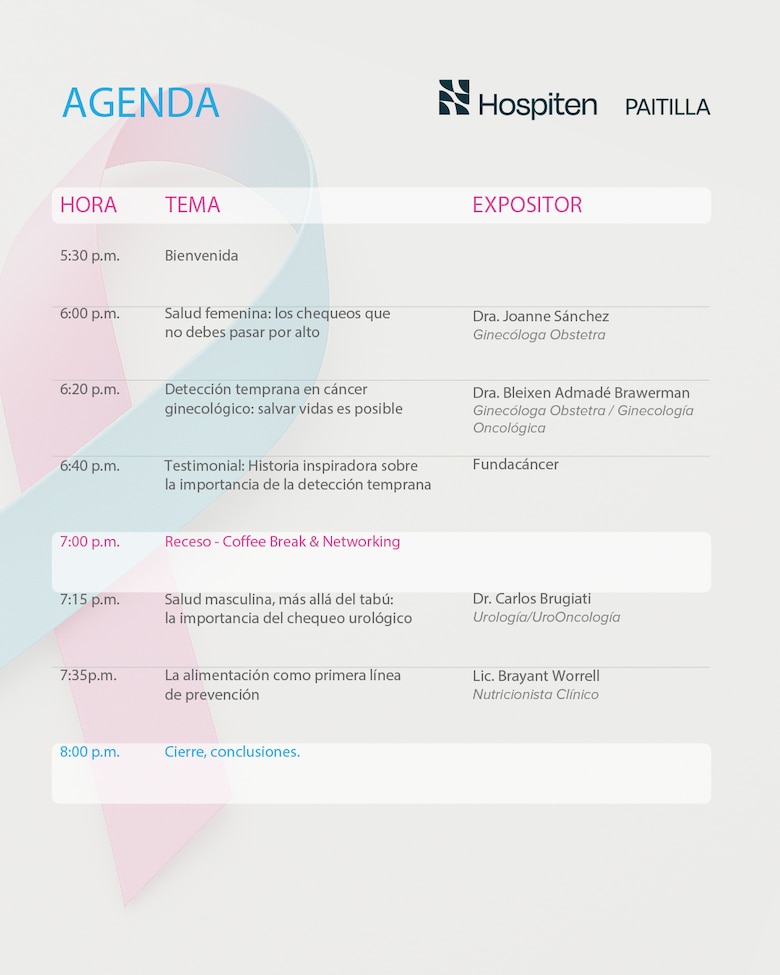 Hospiten Paitilla realizará evento Pink & Blue, Be Brave: Dos colores, juntos por la detección temprana