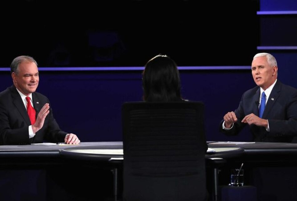 Compañeros de fórmula de Clinton y Trump se calzan los guantes en duro debate